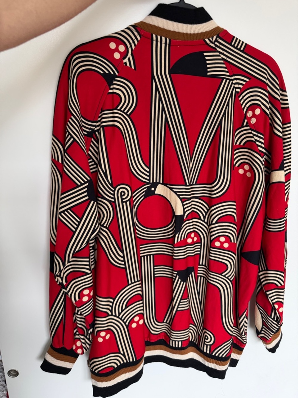 FARM Rio Red Geometric-Print Bomber Jacket - Picture 3 of 5